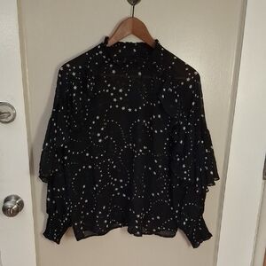 Maje Black Starry Blouse_1